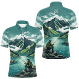 Maillot Pêche Vert Montagne Personnalisé - Homme Prénom- Polo Homme