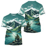 Maillot Pêche Vert Montagne Personnalisé - Homme Prénom- T-Shirt Homme