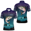Maillot Pêche de France Truite Personnalisé - Bleu Et Noir - Polo Homme