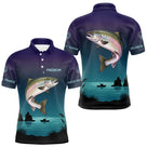 Maillot Pêche de France Truite Personnalisé - Bleu Et Noir - Polo Homme