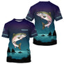 Maillot Pêche de France Truite Personnalisé - Bleu Et Noir - T-Shirt Homme