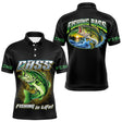 Maillot Pêcheur Black Bass - Noir Et Vert Personnalisé - Polo Homme