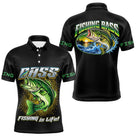 Maillot Pêcheur Black Bass - Noir Et Vert Personnalisé - Polo Homme