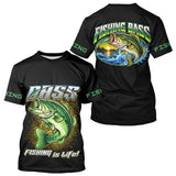 Maillot Pêcheur Black Bass - Noir Et Vert Personnalisé - T-Shirt Homme