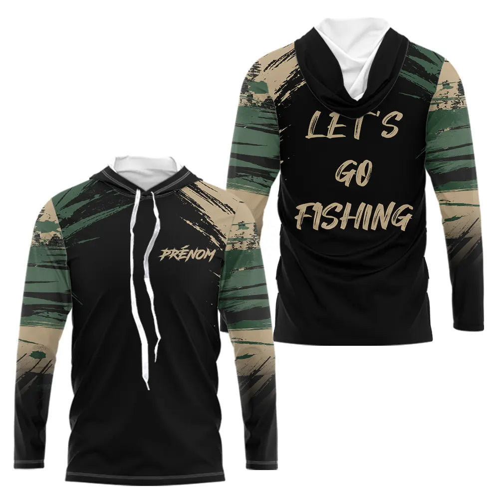 Maillot Pêcheur Camouflage Kaki - Homme Personnalisé - Long Sleeves Hoodie Homme