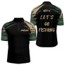 Maillot Pêcheur Camouflage Kaki - Homme Personnalisé - Polo Zippé Homme