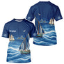 Maillot Pêcheur En Mer Personnalisé - Bleu Marine Nom - T-Shirt Homme