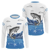 Maillot Pêcheur Truite Cadeau Personnalisé - Bleu Et Blanc - Long Sleeves Homme