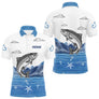 Maillot Pêcheur Truite Cadeau Personnalisé - Bleu Et Blanc - Polo Homme