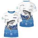 Maillot Pêcheur Truite Cadeau Personnalisé - Bleu Et Blanc - T-Shirt Homme