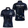 Maillot Pétanque Galaxie - Personnalisé Équipe Bleu - Polo Homme