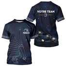 Maillot Pétanque Galaxie - Personnalisé Équipe Bleu - T-Shirt Homme