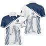 Maillot Pétanque Personnalisé - Bouliste Rayé Bleu & Blanc - Polo Homme