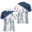 Maillot Pétanque Personnalisé - Bouliste Rayé Bleu & Blanc - Polo Homme