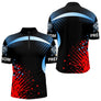 Maillot Pétanque Personnalisé Prénom - Style Noir Bleu Rouge - Polo Zippé Homme