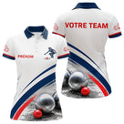 Maillot Pétanque Personnalisé – Style Bleu Élégance Boulodrome - Polo Femme