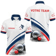 Maillot Pétanque Personnalisé – Style Bleu Élégance Boulodrome - Polo Homme