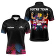 Maillot Pétanque Personnalisé Équipe - Style Noir & Couleur - Polo Homme