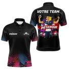 Maillot Pétanque Personnalisé Équipe - Style Noir & Couleur - Polo Homme