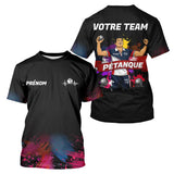Maillot Pétanque Personnalisé Équipe - Style Noir & Couleur - T-Shirt Homme