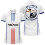 Maillot Pétanque Prénom Blanc - Joueur Club Tricolore - Polo Femme