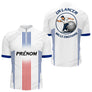 Maillot Pétanque Prénom Blanc - Joueur Club Tricolore - Polo Zippé Homme