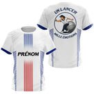 Maillot Pétanque Prénom Blanc - Joueur Club Tricolore - T-Shirt Femme