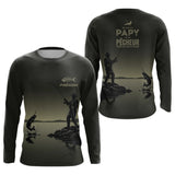 Maillot Papy Pêcheur Personnalisé - Gris Kaki - Long Sleeves Homme