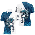 Maillot Passion Pêcheur Carpiste - Blanc & Bleu - Polo Homme