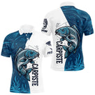 Maillot Passion Pêcheur Carpiste - Blanc & Bleu - Polo Homme