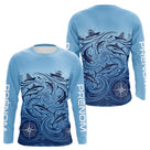 Maillot Passionné Pêche Le Thon - Bleu Personnalisé Anti-UV - Long Sleeves Homme