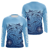 Maillot Passionné Pêche Le Thon - Bleu Personnalisé Anti-UV - Long Sleeves Homme