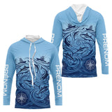 Maillot Passionné Pêche Le Thon - Bleu Personnalisé Anti-UV - Long Sleeves Hoodie Homme