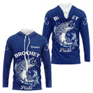Maillot Personnalisé Pêcheur de Brochet - Design Bleu Prénom - Sweat Homme