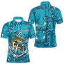 Maillot Respirant Manche Longue Pêche - Brochet Bleu Personnalisé - Polo Homme