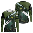 Maillot de Pêche Spécial Carpiste - Vert Kaki Homme Passion - Long Sleeves Homme