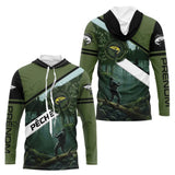 Maillot de Pêche Spécial Carpiste - Vert Kaki Homme Passion - Long Sleeves Hoodie Homme