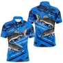 Maillot de Pêcheur Sportif Anti UV - Brochet Bleu Personnalisé - Polo Homme