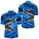 Maillot de Pêcheur Sportif Anti UV - Brochet Bleu Personnalisé - Polo Zippé Homme