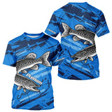 Maillot de Pêcheur Sportif Anti UV - Brochet Bleu Personnalisé - T-Shirt Homme