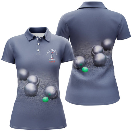 Chiptshirts Polo Pétanque Personnalisé Homme Et Femme, A.A.S. FRESNES Pétanque Club - CTS070622 Bleu Foncé