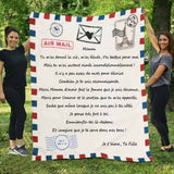 Plaid douillette personnalisée fête des mères impression lettre enveloppe avec prénom maman
