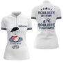 Polo Blanc Bouliste Un Jour Pétanque - Homme Femme Sur Mesure - Polo Zippé Femme