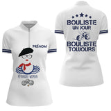 Polo Blanc Bouliste Un Jour Pétanque - Homme Femme Sur Mesure - Polo Zippé Femme