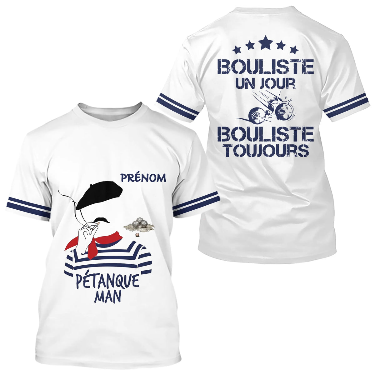 Polo Blanc Bouliste Un Jour Pétanque - Homme Femme Sur Mesure - T-Shirt Homme