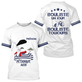 Polo Blanc Bouliste Un Jour Pétanque - Homme Femme Sur Mesure - T-Shirt Homme