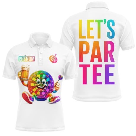 Polo Blanc Fléchettes Cartoon - Let's Par Tee Personnalisé - Polo Homme