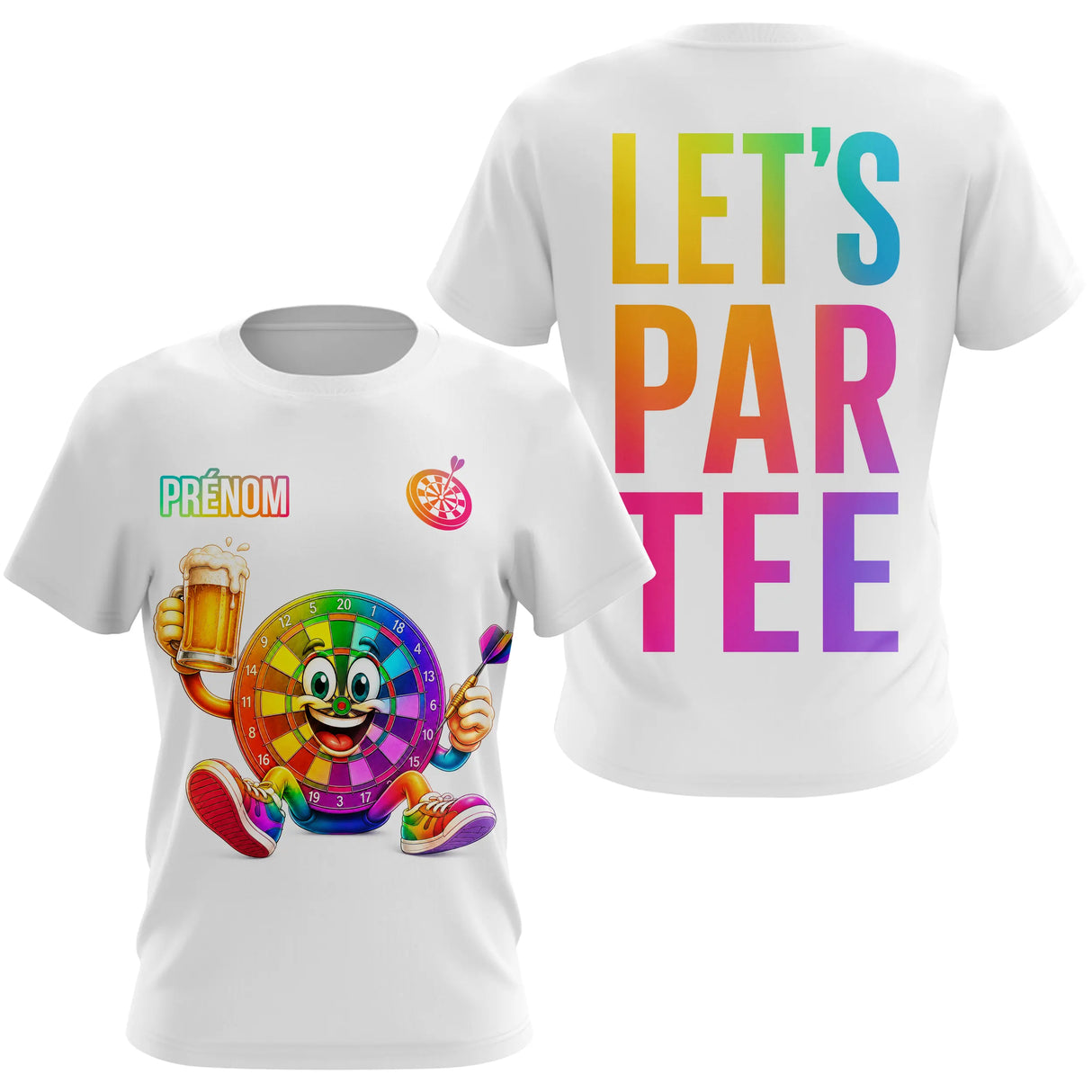 Polo Blanc Fléchettes Cartoon - Let's Par Tee Personnalisé - T-Shirt Femme