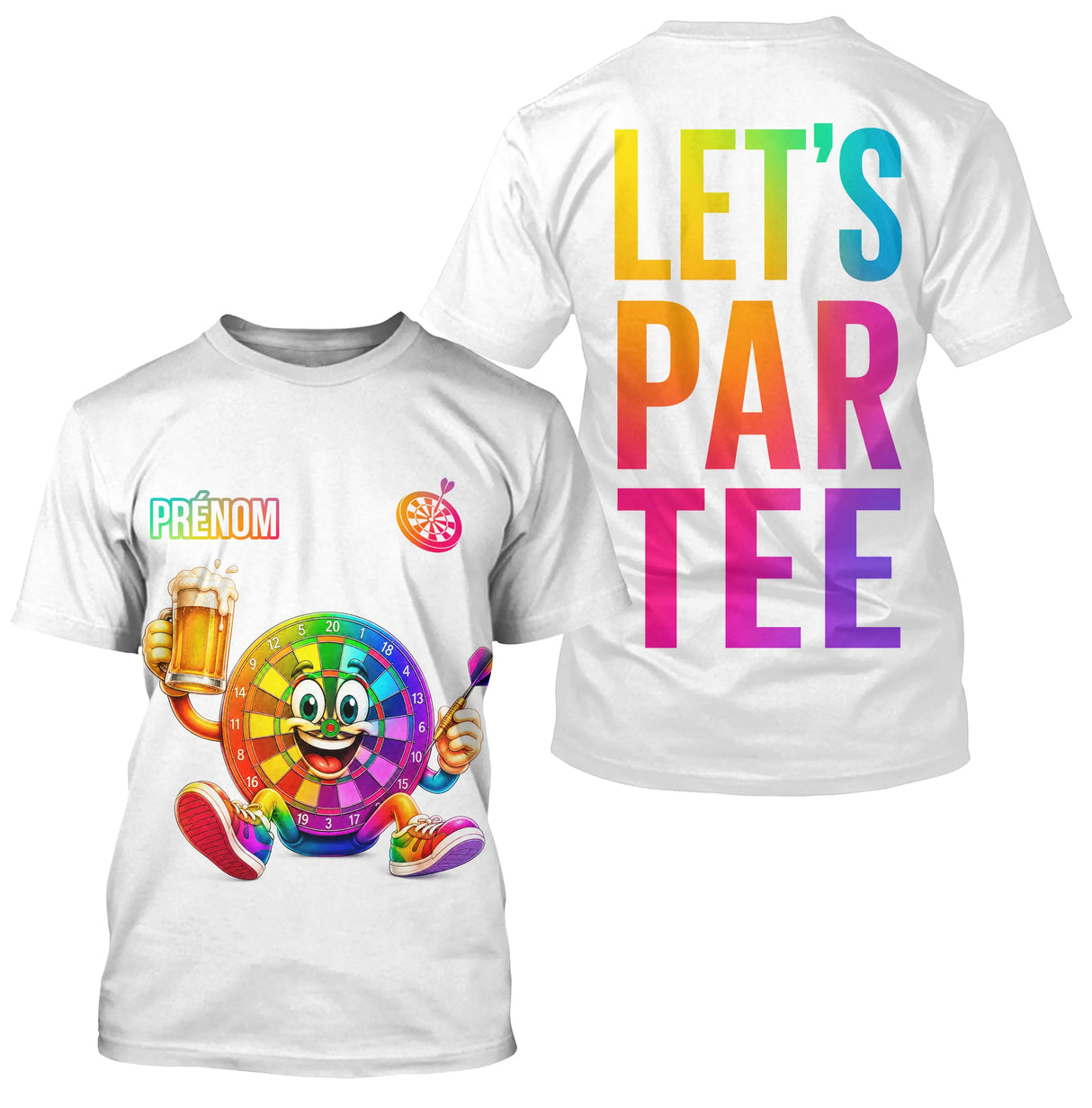 Polo Blanc Fléchettes Cartoon - Let's Par Tee Personnalisé - T-Shirt Homme