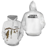 Polo Blanc Pêcheur Personnalisé - Je Peux Pas J'ai Pêche - Hoodie